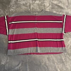 Vintage Esprit Cropped Crop Women's size Large Henley pink women’s Medium